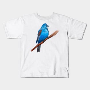 Blue Grosbeak Bird Kids T-Shirt